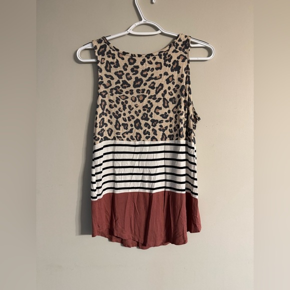 2/$10 Leopard Print and Striped Women's Tank Top - Picture 5 of 6